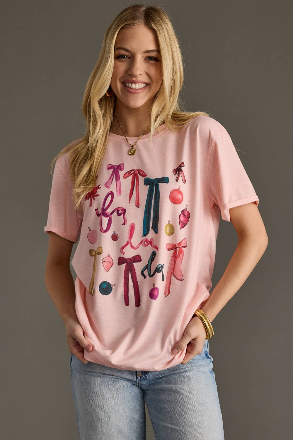 Panache Apparel Co. - Wholesale T-Shirt (Graphic) - Women's - Fa La La & Bows Tee3