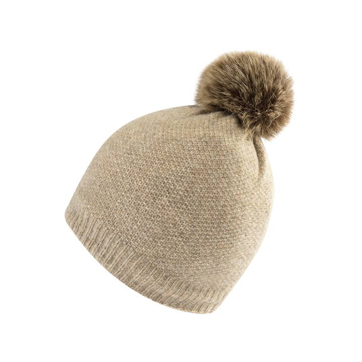 NF Nitzsche Fashion - Wholesale Beanie - Women's - Women's knitted hat in melange look with faux fur2