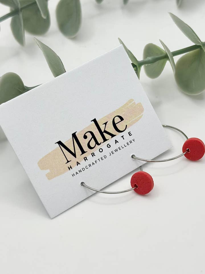 The Core Collection - Coral - Dot Hoop for wholesale by Make Harrogate