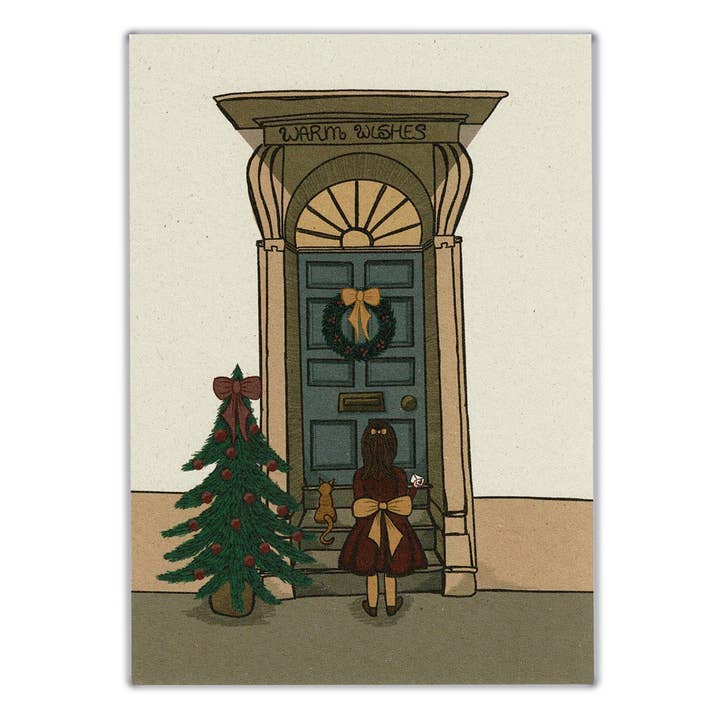 Nachhaltige Grußkarte warme Wünsche (Weihnachten) für den Großhandel von Buro Binnenveld Illustraties