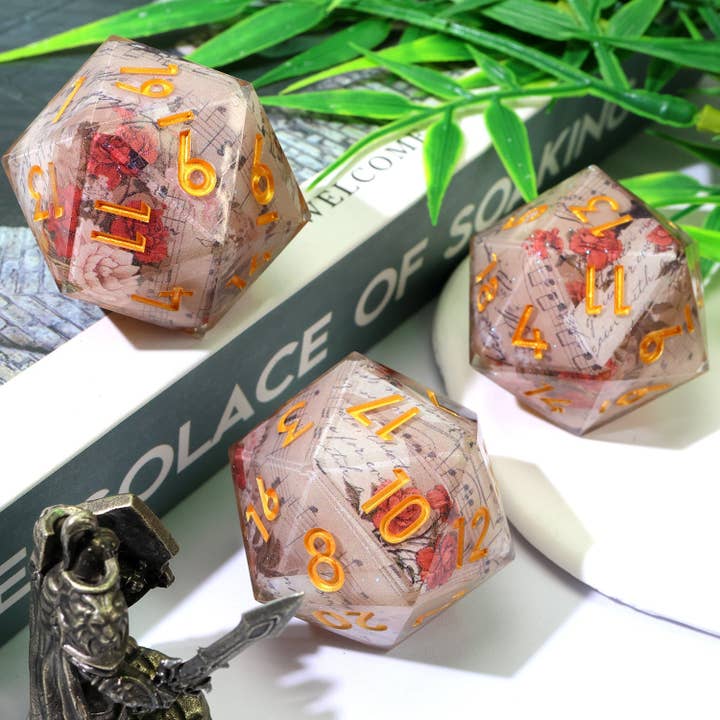 Tabletop Dominion Limited – wholesale Dice – Sonnet of Thorns | 33mm D20 | Oversized Art Core Dice1