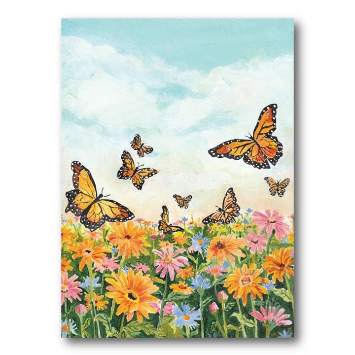 P132 blank card Butterfly Garden for wholesale by Susan Schmitt Art
