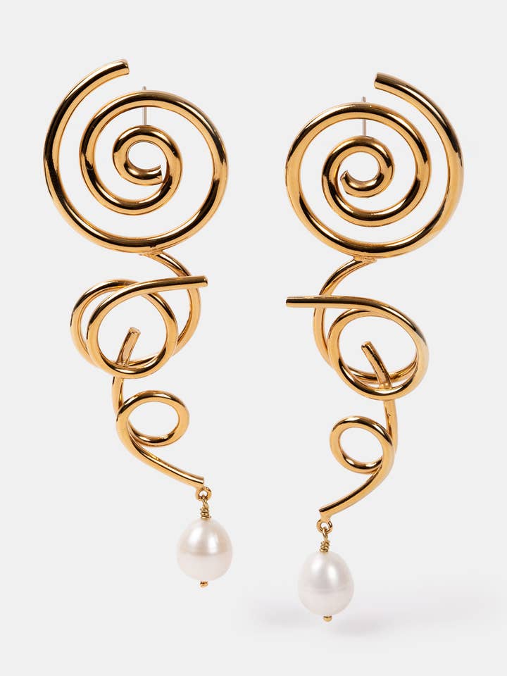 639209 - Goudkleurige Nude Oorbellen voor wholesale door Daniel Espinosa Jewelry