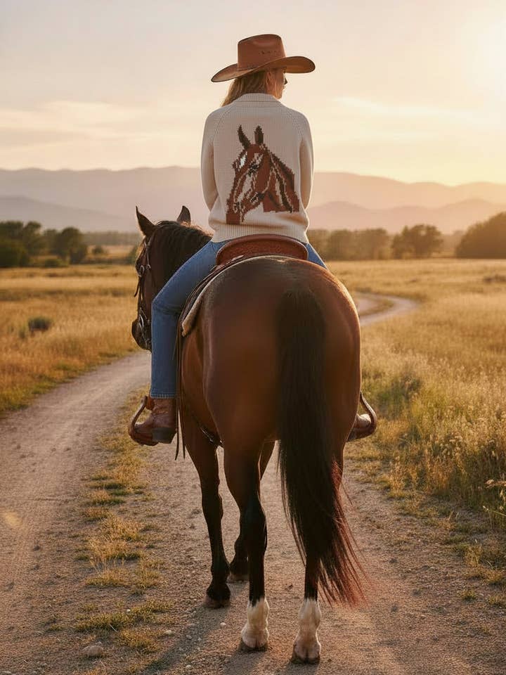 Pull jacquard Equine Embrace avec motif cheval pour la vente par Bridle Up Hope Shop
