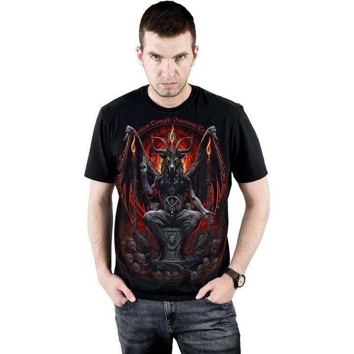Spiral – Großhandel T-Shirt mit Siebdruck – Unisex – BAPHOMET - T-Shirt Schwarz2