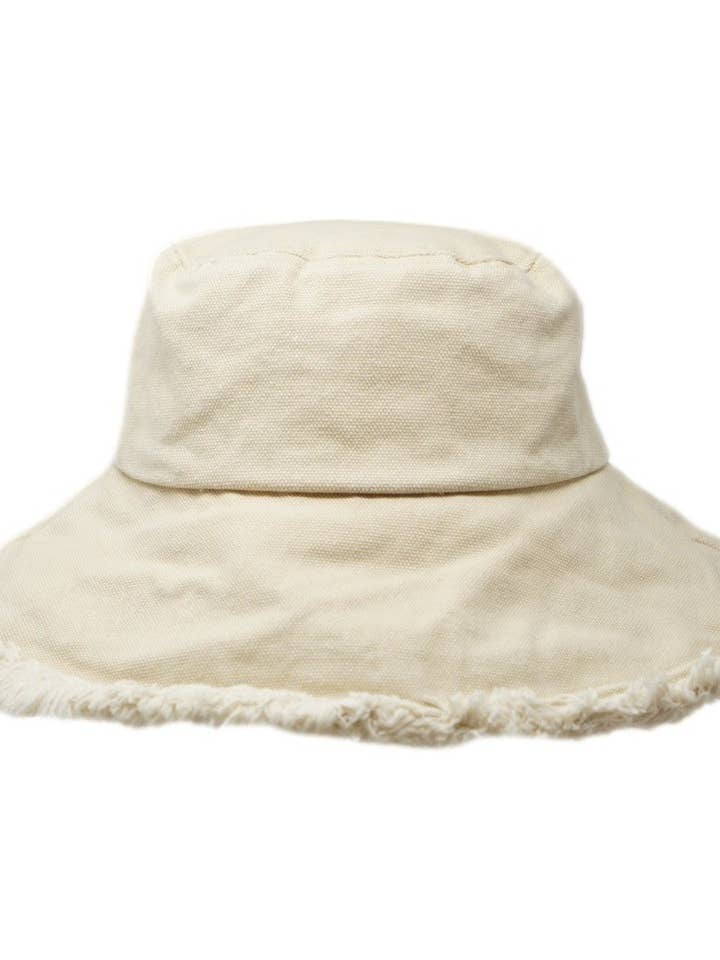 KEANU 100% Heavy Cotton Twill Raw Edge Bucket Hat, 4" Brim for wholesale by Olive & Pique