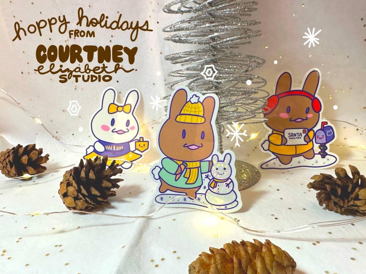 Courtney Elizabeth Studio - Wholesale Sticker - Bunny Letter to Santa Rabbit Christmas Waterproof Sticker5