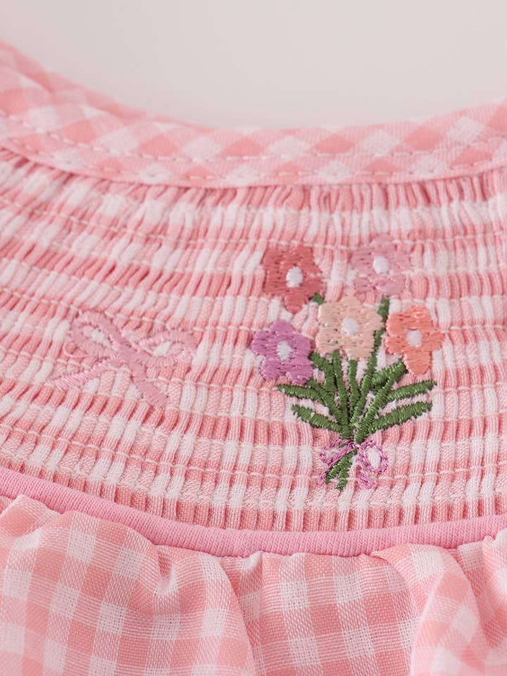 Mom & Co. - Wholesale Bodysuit (Non-Footed) - Baby - Pink floral smocked bubble1