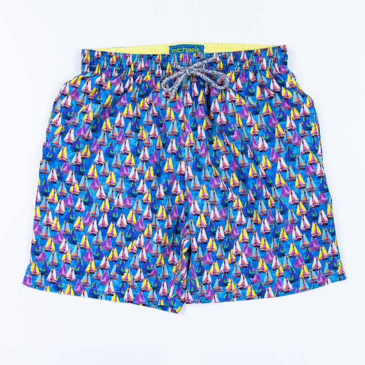 Caleçons de cycliste pour hommes - Bleu royal Sailing Away pour la vente par Let's Get This Thread