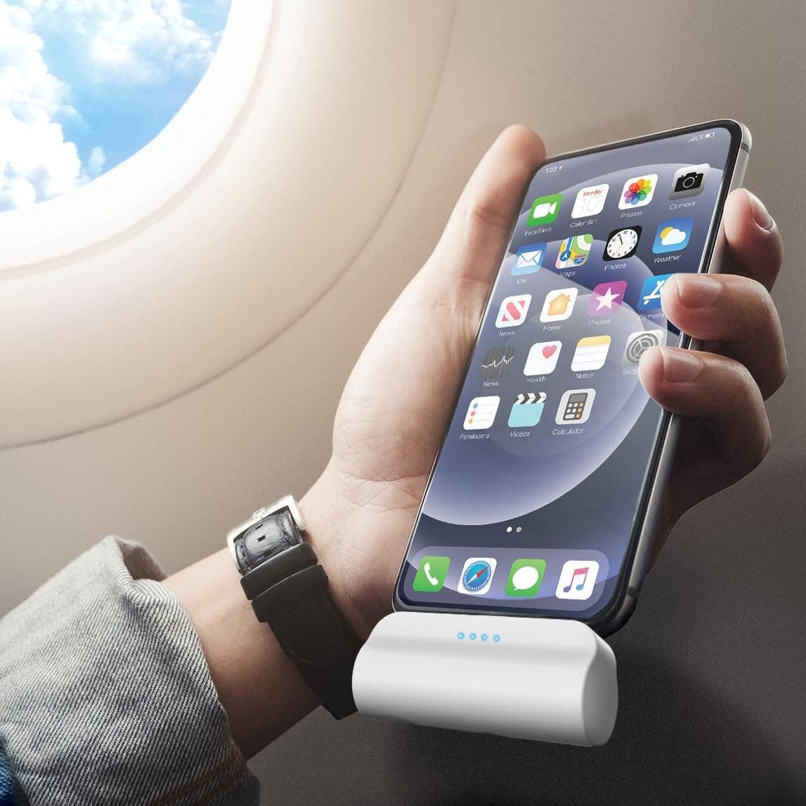 Infinite Basics - Wholesale Portable Charger - USB-C Battery Pack for iPhone 15 and 15 Pro Max - Fast Charging Type-C, Small Power Bank for Travel with Built-in Cable, 4000mAh (Fast Charging Enabled)1