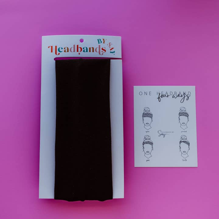 Diadema negra lisa para venta al por mayor de Headbands by SAY