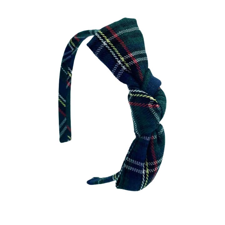 Plaid Bow Headband in Tilly Tartan for wholesale by Bits & Bows