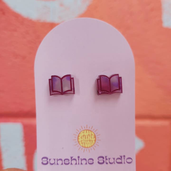 Sunshine Studio - Wholesale Stud/Post Earrings - Open Book Tiny Stud Earrings21