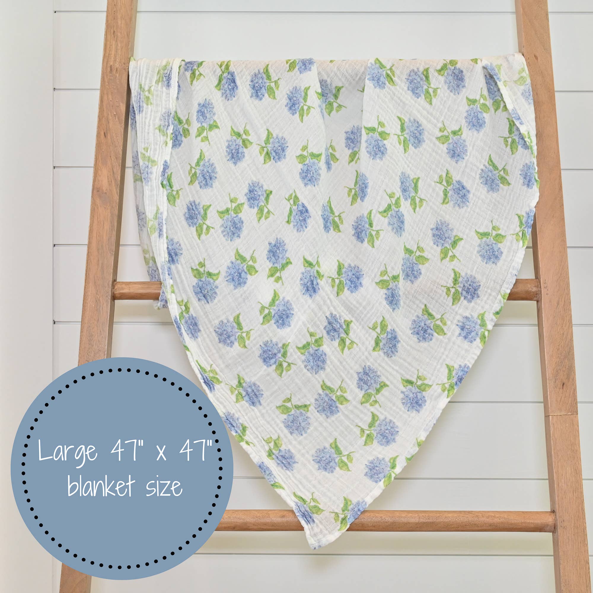 LollyBanks - Wholesale Swaddle - Baby - You Had Me At Hydrangea Baby Muslin Swaddle Blanket6