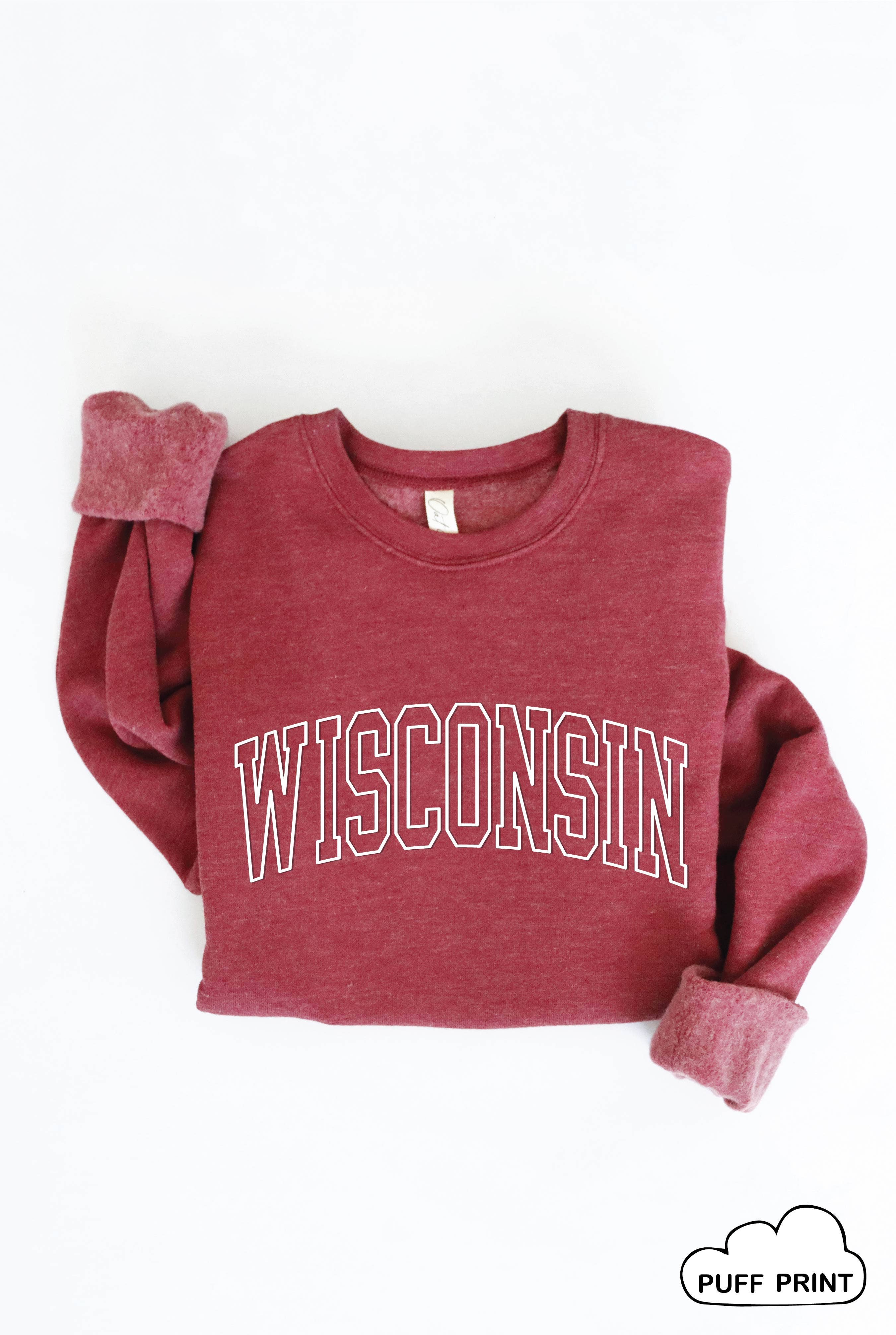 OAT COLLECTIVE - Vente Sweat-shirt à imprimés – femme - Sweat-shirt graphique WISCONSIN PUFF PRINT11