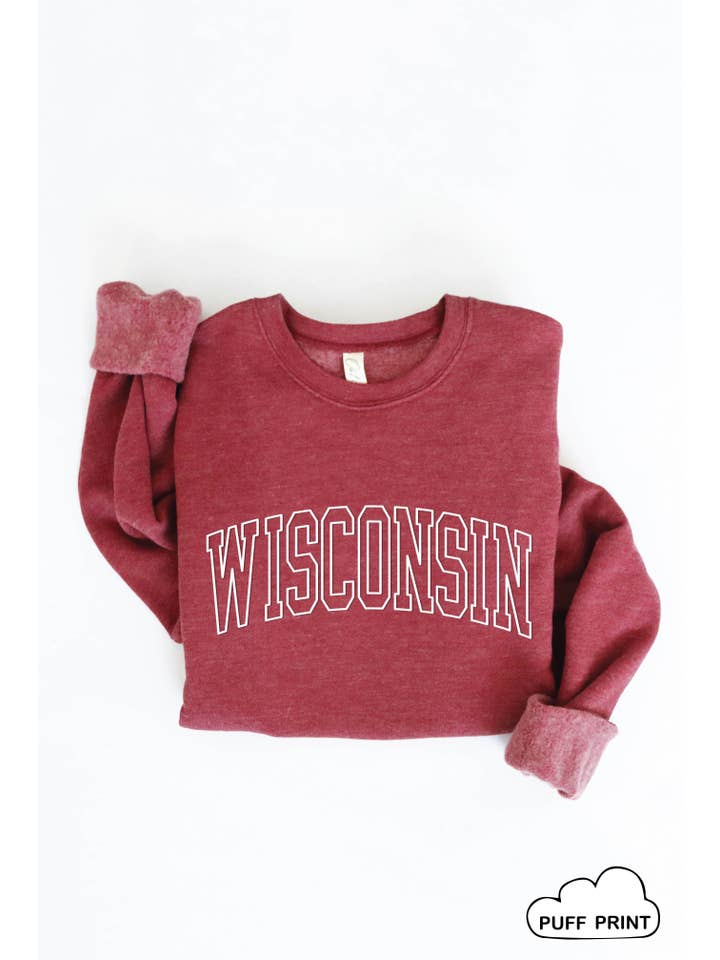 OAT COLLECTIVE - Vente Sweat-shirt à imprimés – femme - Sweat-shirt graphique WISCONSIN PUFF PRINT11