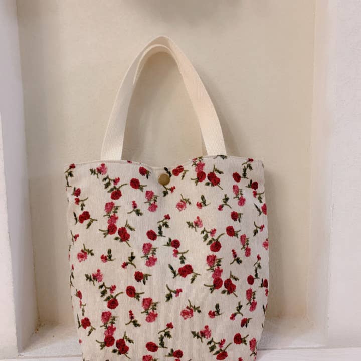 Funkyrel® Atzbranding Limited - Wholesale Tote Bag - Women's - Cosbai - Floral Corduroy Handbag6