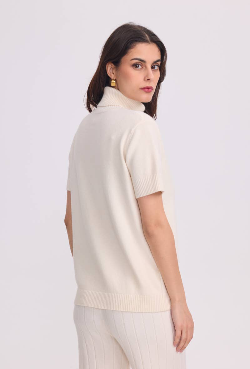 SUNNY STUDIO – Großhandel Strickpullover – Damen – Kurzarm-Rollkragenpullover10