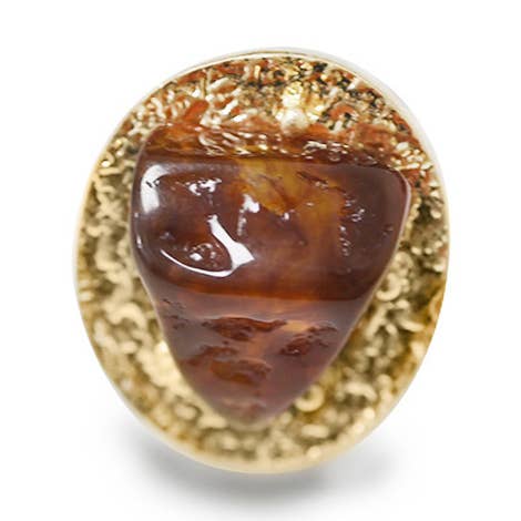 GRANDE ANEL ELÁSTICO OVAL COM PEDRA DE RESINA - NY24100B888 por atacado de AMORINO SRL