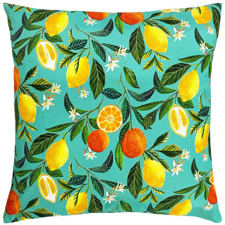 Orange Blossom Outdoor Cushion Teal for wholesale by Riva Home