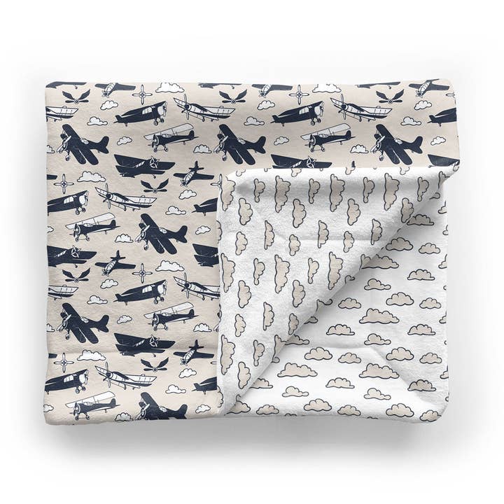 Couverture Minky pour enfants | Aviator pour la vente par Audrey & Bear