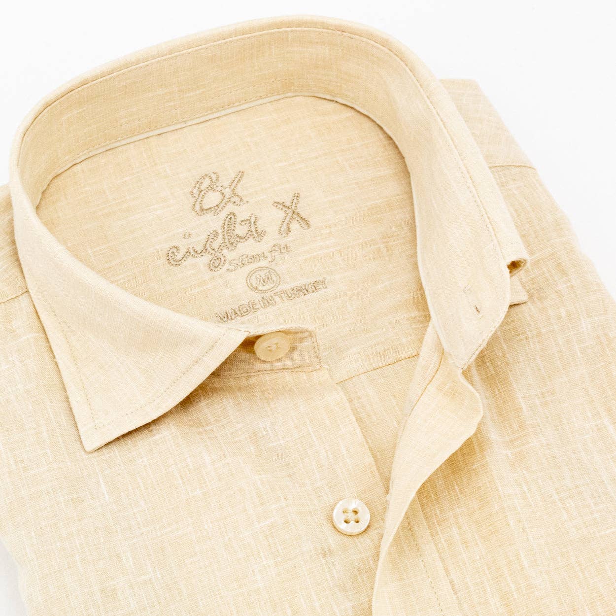 Looks Like Linen Button Down Shirt - Beige for wholesale on Faire7