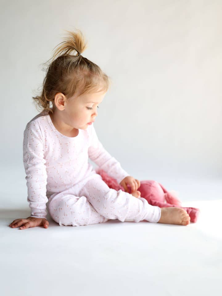 Gaia Baby Goods - Vente Haut et bas de pyjama – enfant - Pyjama bébé / tout-petit en coton bio imprimé mouettes de plage1