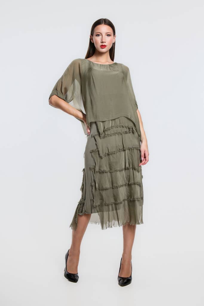 TINA Stephens Italy/Tees By Tina - Wholesale Dress - Women's - Gail Tiered Ruffle Dress (DQ206)12