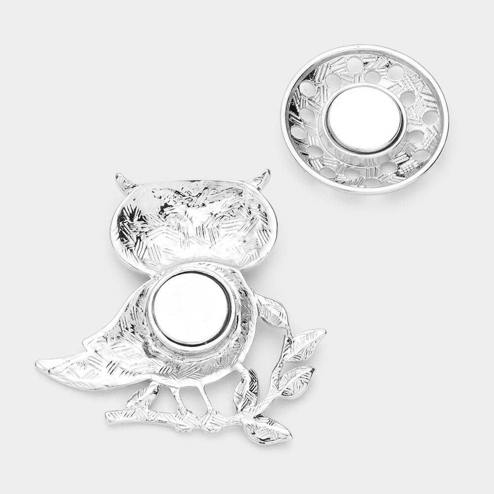 Sensibling Corp. - Wholesale Brooch - Colored Metal Owl Magnetic Brooch5