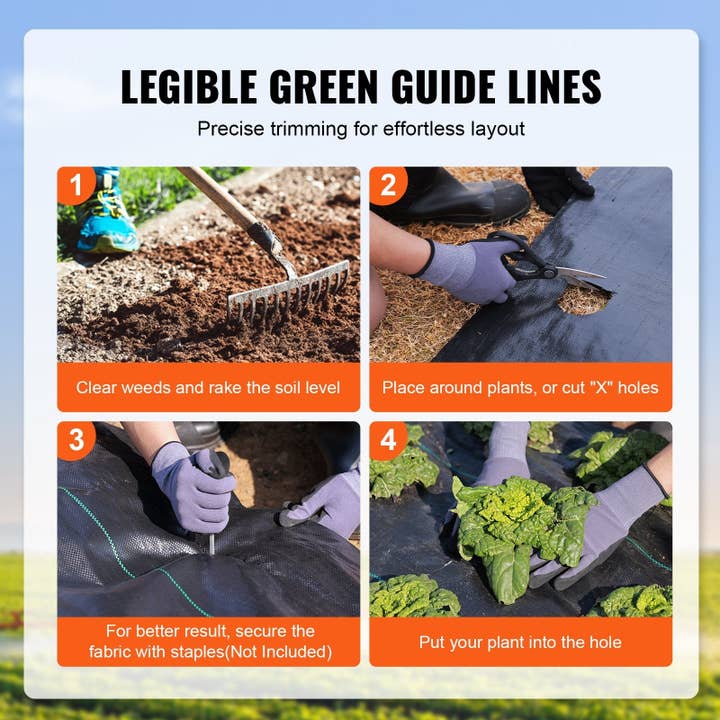 Hard Rock Health Stores - Wholesale Garden Tool - 13FTx108FT Premium Heavy Duty Weed Barrier Landscape Fabric