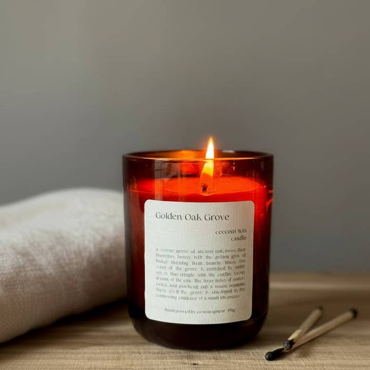 Golden Oak Grove — Natural Wax Refillable Candle for wholesale by Aroma Quartz Trade