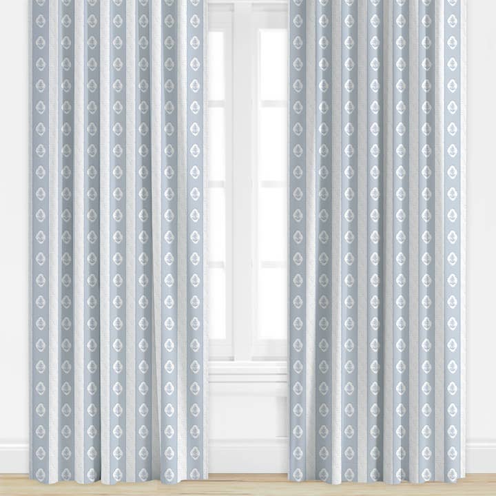 Darcy in French Blue by Camilla Moss Drapery Panel for wholesale by Wheaton Whaley Home