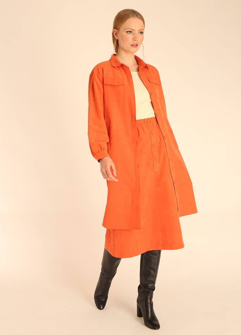 Pepaloves - Wholesale Shirt Jacket/Shacket - Women's - LONG OVERSHIRT PEACH1