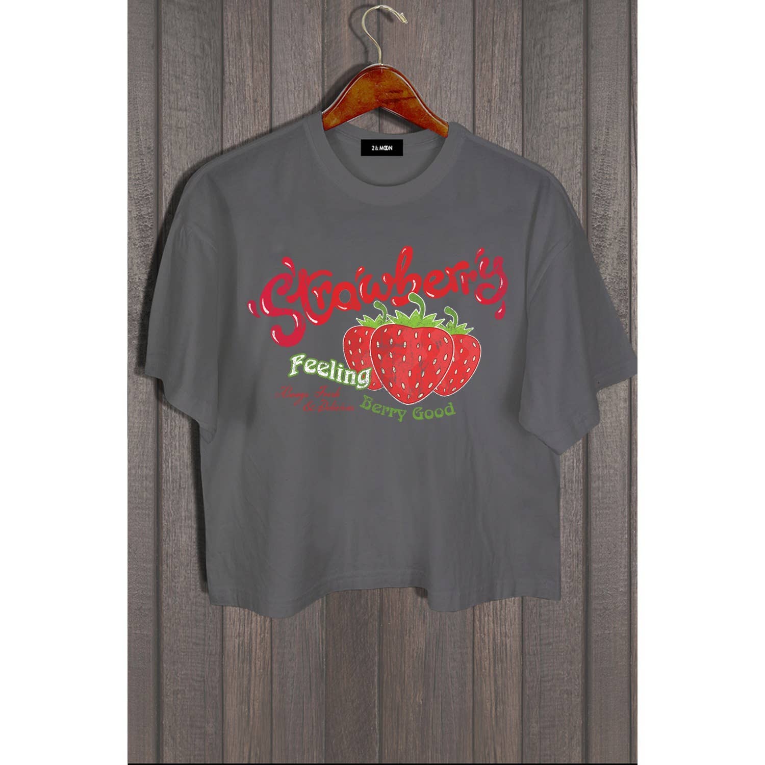 2&moon - Wholesale Screen Printed T-Shirt - Women's - STRAWBERRY FEELING GRAPHIC TEE2