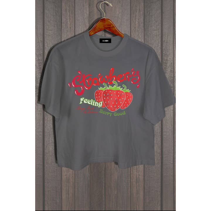 2&moon - Wholesale Screen Printed T-Shirt - Women's - STRAWBERRY FEELING GRAPHIC TEE2