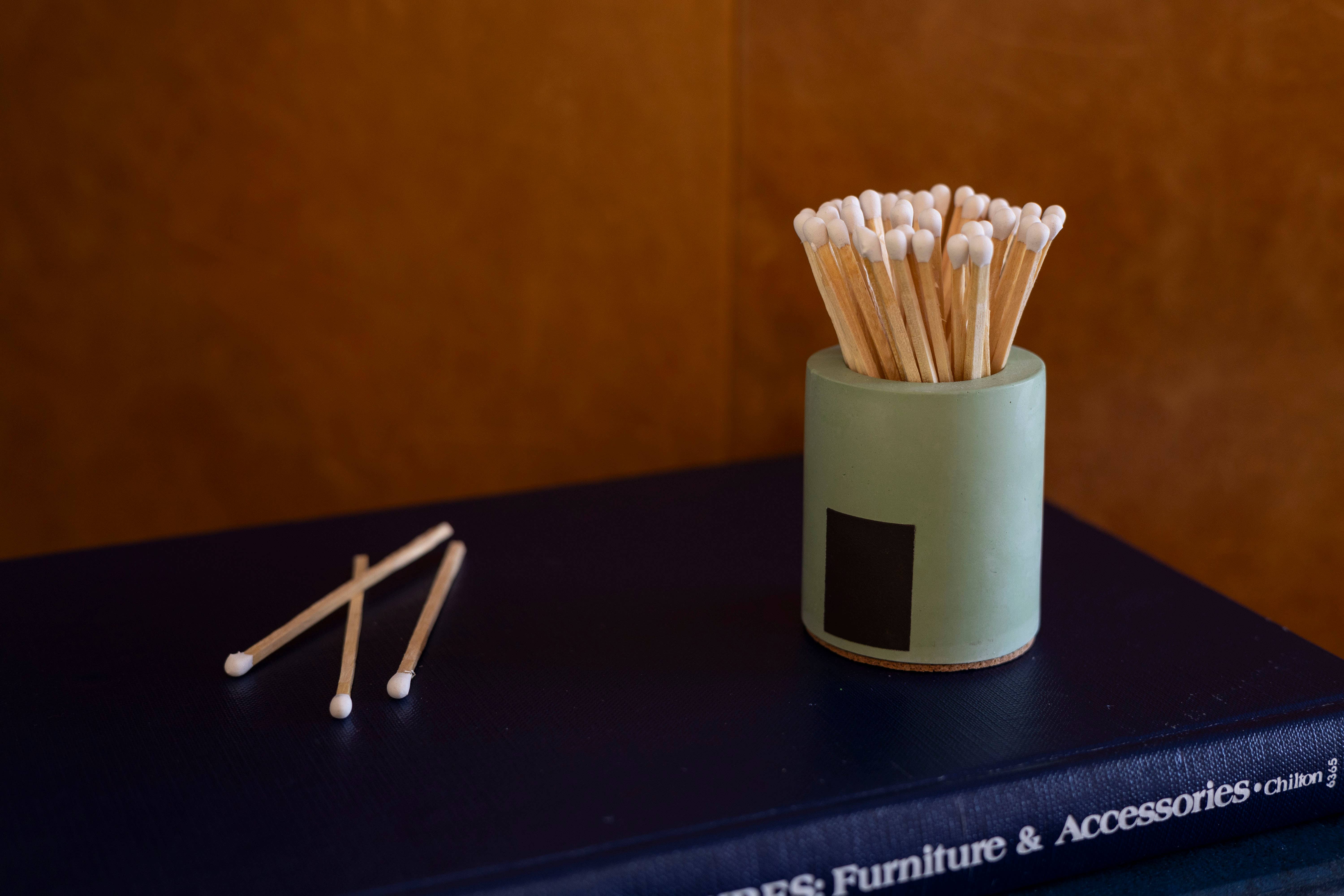 Tenn Prairie – wholesale Match holder – Cylinder Match Holder – Concrete Design with 3-Inch Safety Matches36