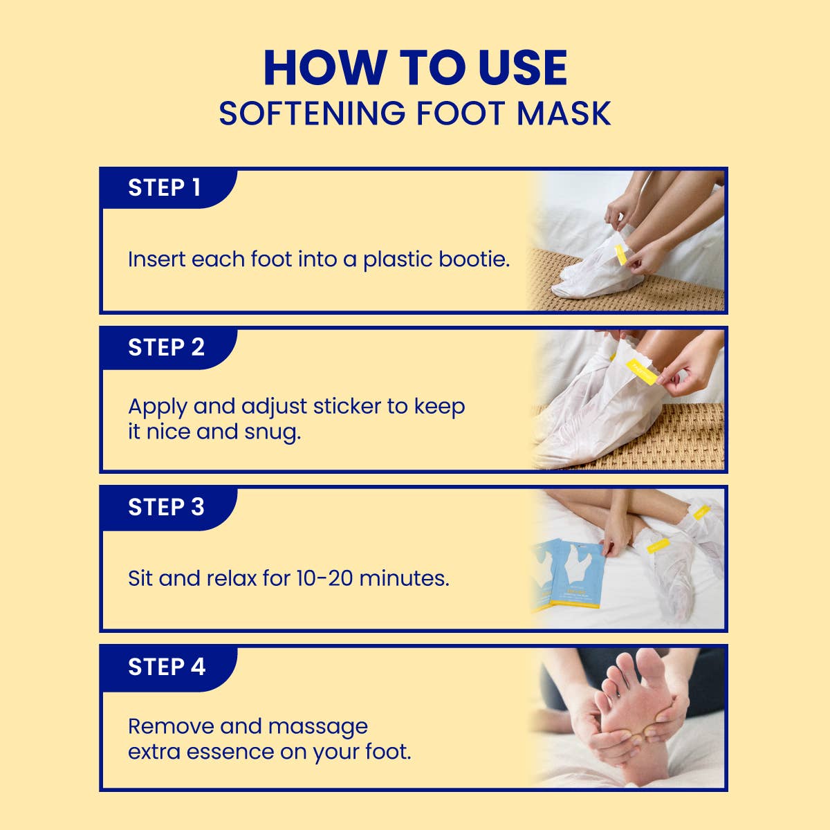 FaceTory - Vente Masques pour les pieds - Masques pour les pieds - K-Beauty - Adoucissant - Pieds soyeux - Lot de 24