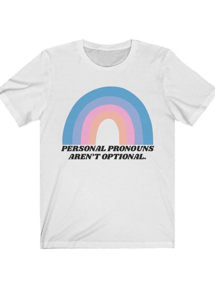 Personal Pronouns Are Important Shirt Tee - Trans Pride Shirt - Respect Pronouns Shirt - Lgbtqia Shirt Rainbow Ally Shirt Gift - Non-binary for wholesale by SciencePlusCoffee