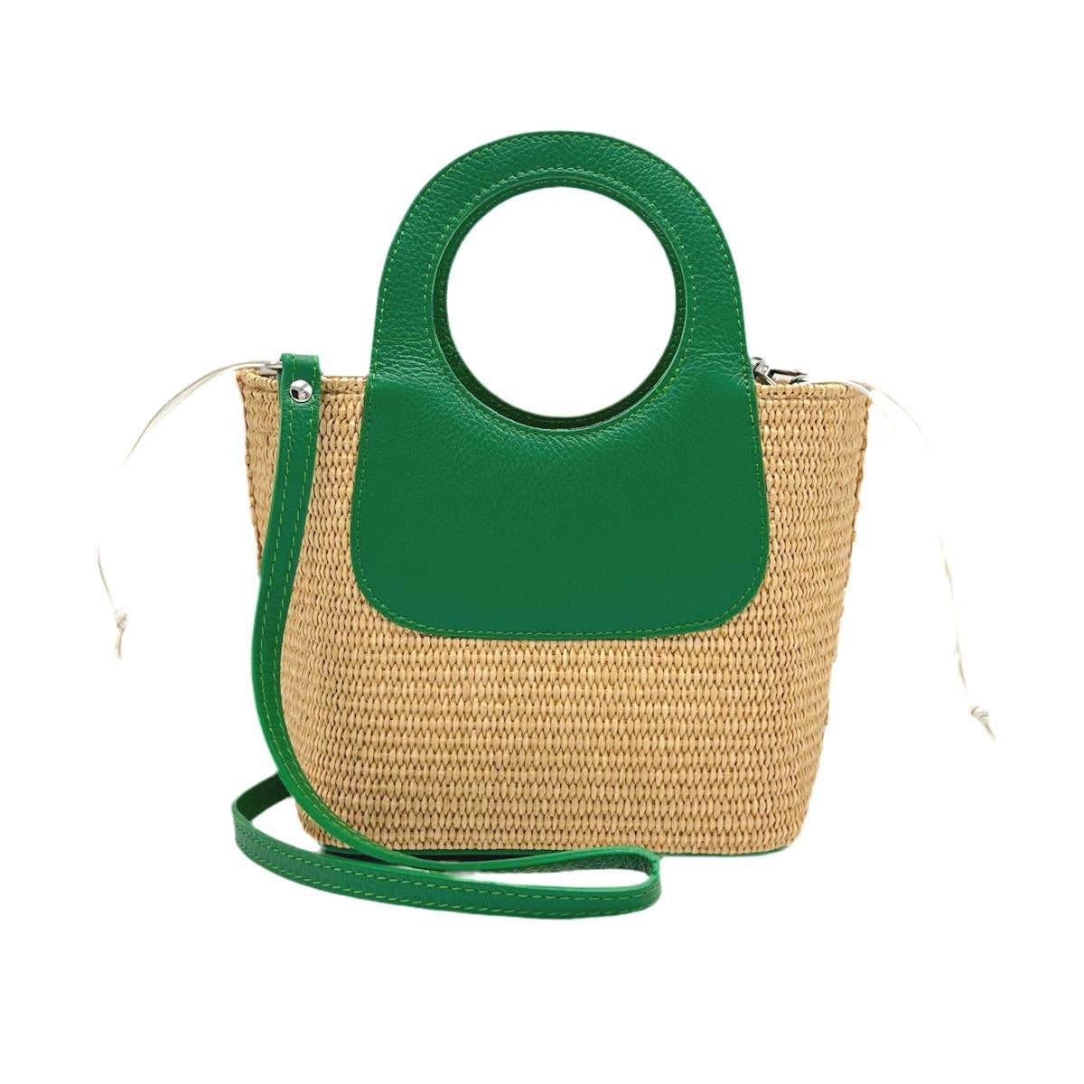 Suie Valentini srl - Wholesale Beach Bag - Summer collection, raffia and genuine leather handbag, Made in Italy, art. 1125946