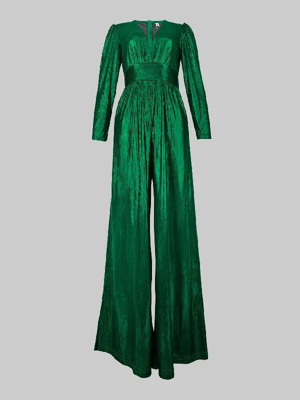 Flarix – Großhandel Jumpsuit – Damen – V-Ausschnitt Taillenhoher Jumpsuit mit weitem Bein19