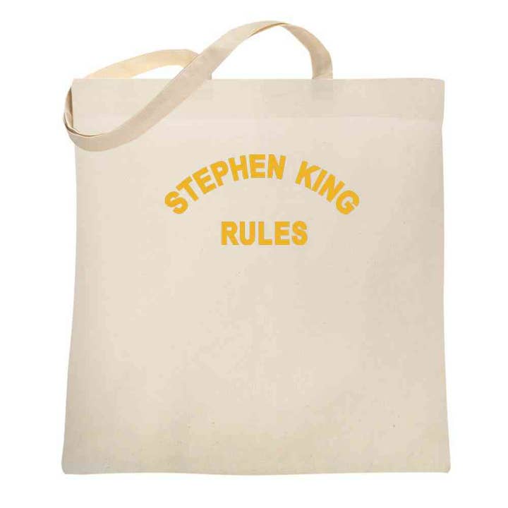 Stephen King Rules Horror Movie Funny Retro 80s Tote Bag for wholesale by Pop Threads