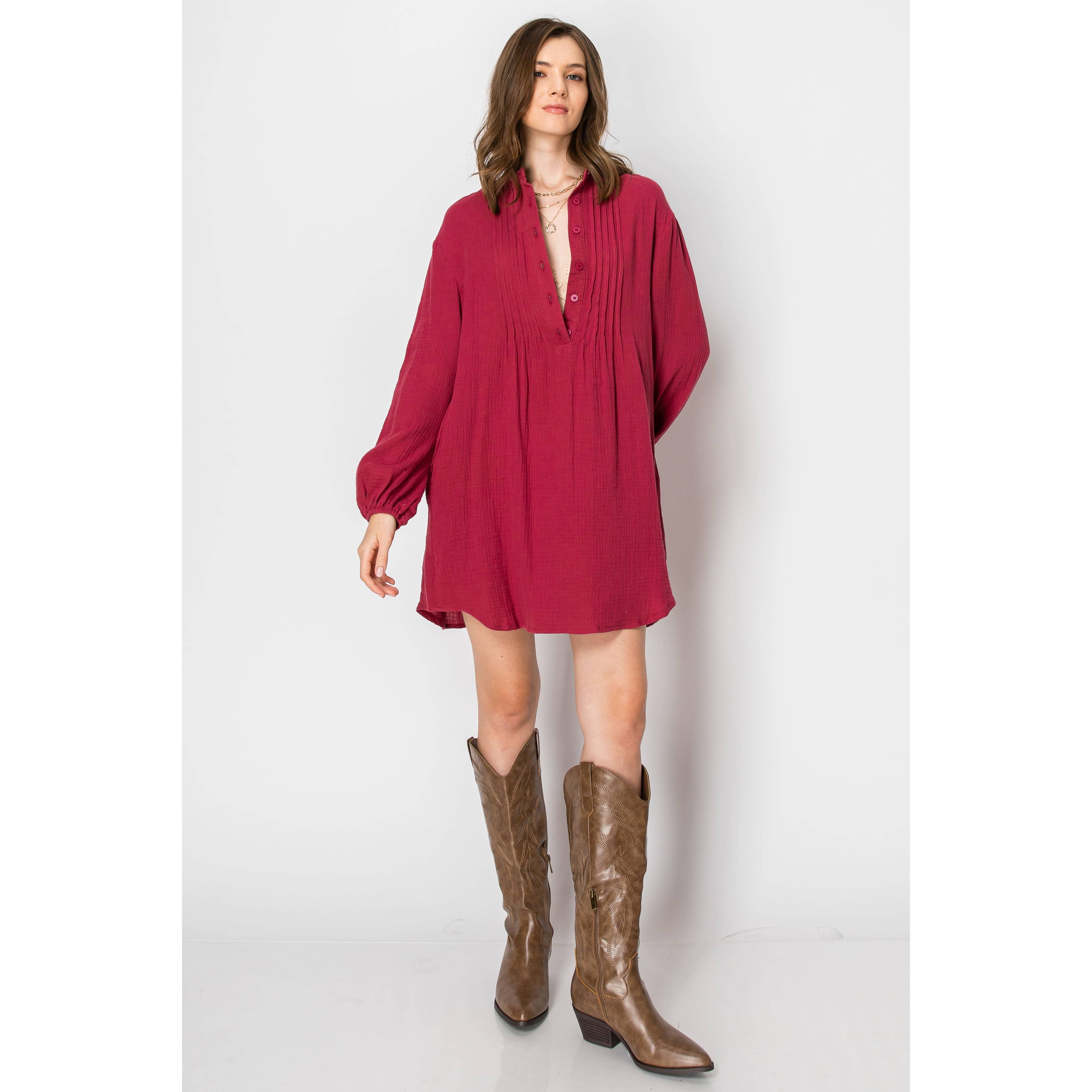 SKYLAR ROSE - Vente Robe – femme - ROBE TUQUE BOUTONNÉE À MANCHES LONGUES avec poches2