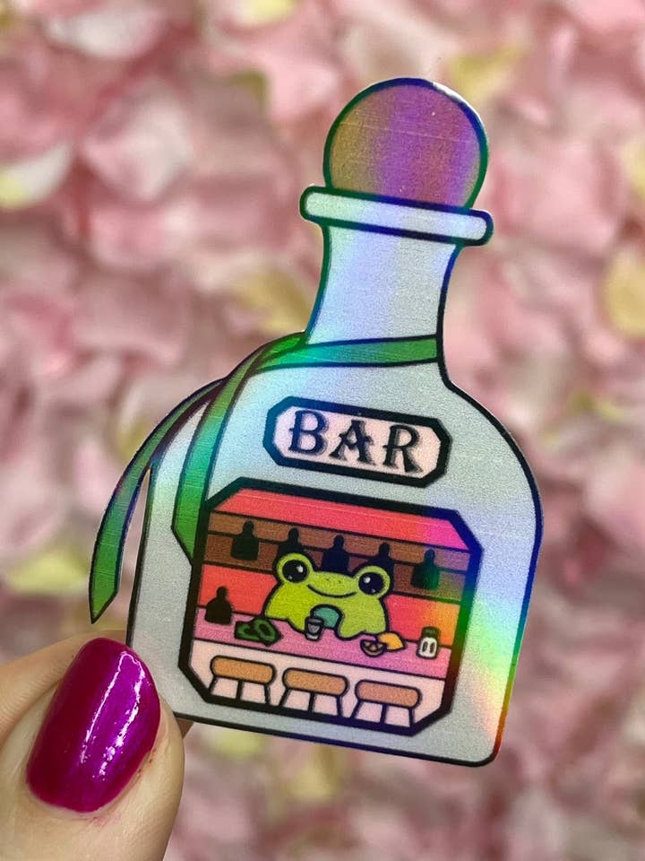 Adesivos Holográficos Holográficos Artesanais do Sapo Kawaii por atacado de 13resinswhy