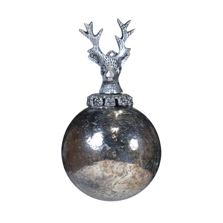 decorative ball deer antique silver 8cm for wholesale by Mars & More - Brand of B Living