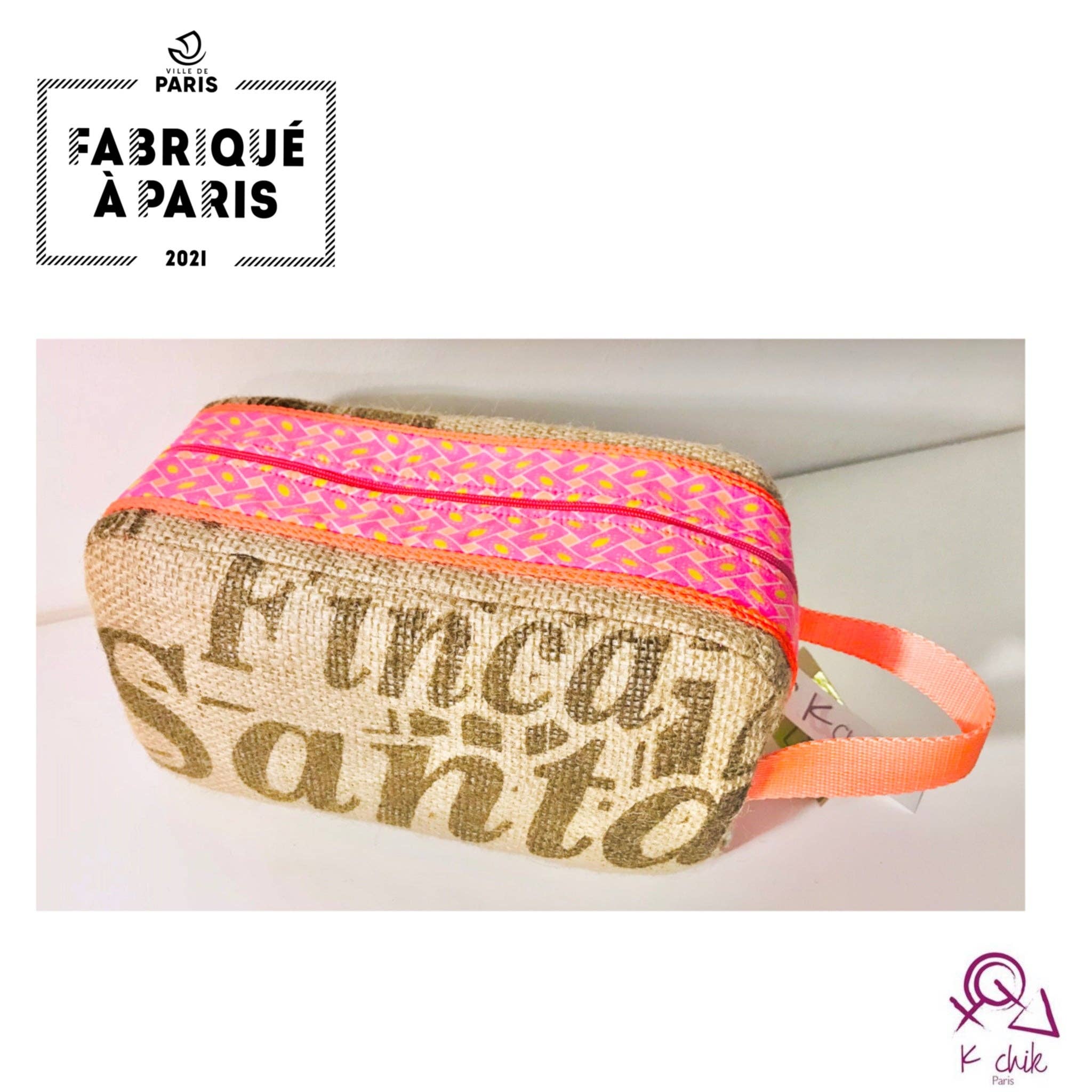 K-chik - Wholesale Toiletry Bag - Women's - Toiletry bag recycled coffee sack fabric application3