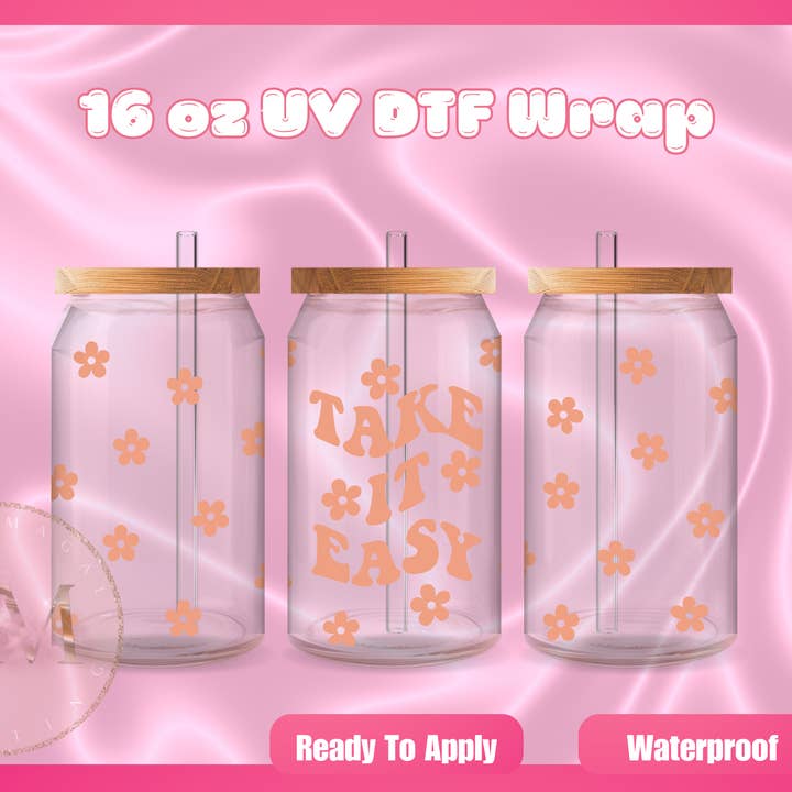 Tómalo con Calma Envoltura UV DTF para venta al por mayor de Dm Crafting