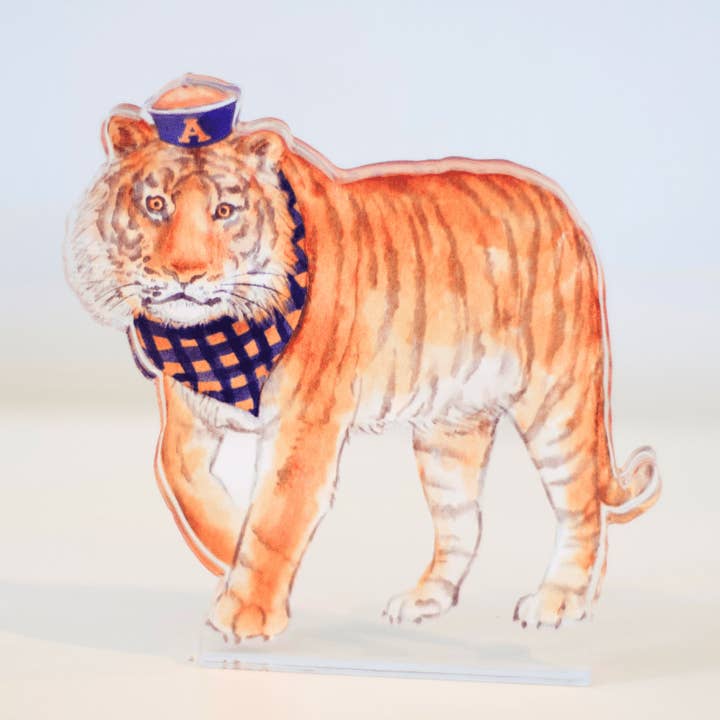 Orange & Blue Tiger Acrylic for wholesale by Front Porch Elegance