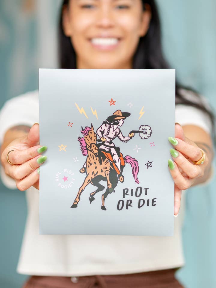 Riot or Die Art Print for wholesale by Girl Riot Society by Mosaic Makers Co