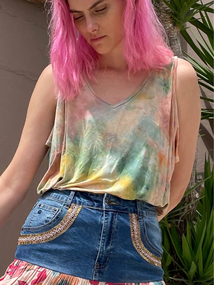 Kira-EcoD KINdom x THAMOG Eco Ice Dye Top, Multi for wholesale by KINdom