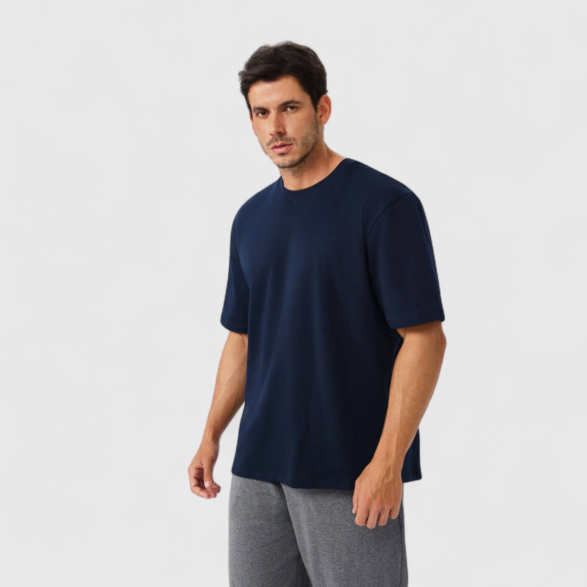 Active by Anna-Kaci - Wholesale T-Shirt - Men's - Men's Oversized Fit Short Sleeve T-Shirt with Drop Shoulders17